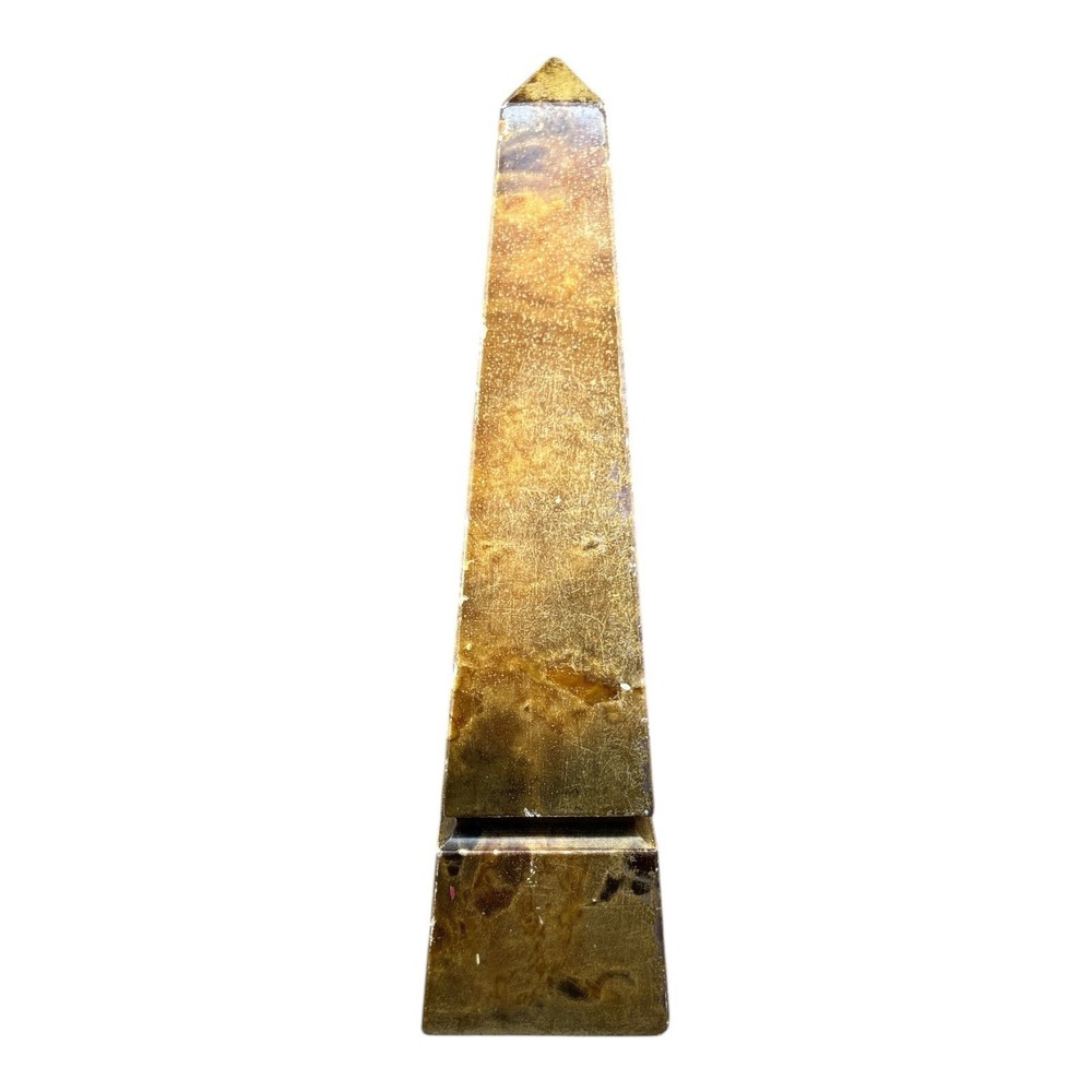 Vintage Egyptian Obelisk 11" Tall Stone Distressed